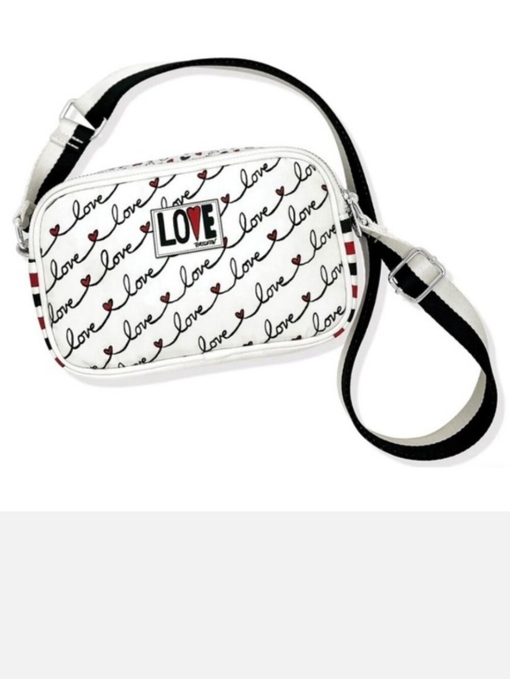 Brighton Love Scroll Canvas Crossbody Bag Tom Clancy Striped Camera Purse
